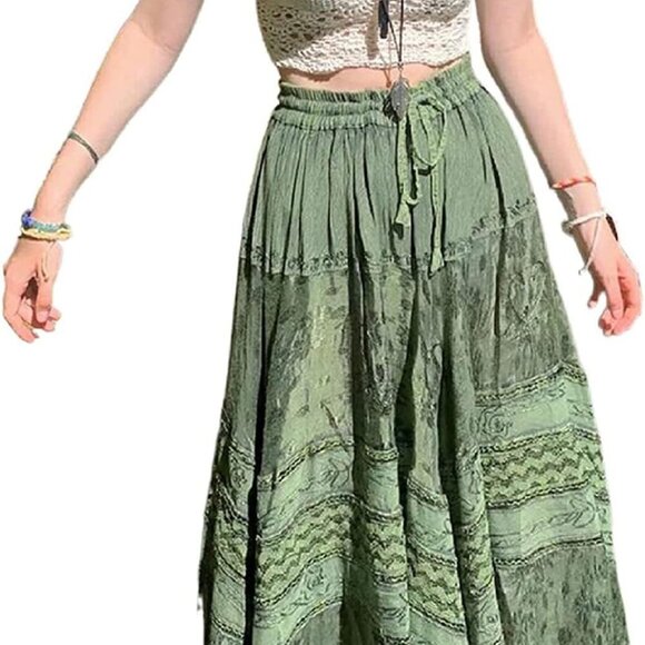 Other - Grunge Fairycore Clothes Alt Aesthetic Peasant Skirt 90s E-Girl Harajuku Cottage